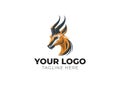 Horned Goat Head Logo Vector Royalty Free Stock Photo