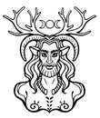 Horned god Cernunnos . Mysticism, esoteric, paganism, occultism.