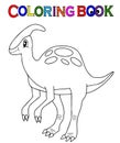 Coloring Page. Dinosaur vector illustration. Cartoon character. Dinosaur clipart. Coloring book for kids. Coloring pages.