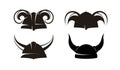 Horned Helmets of the Vikings, Vector Set