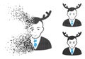 Broken Dot Halftone Horned Husband Icon with Face