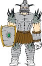 Horned Knight Full Armor Shield Cartoon