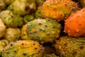 Horned melon or kiwano exotic fruits close up