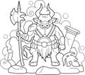 Horned Minotaur Coloring Picture
