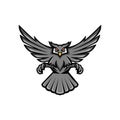 Horned Owl Swooping Front Mascot