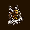 Hornet bee e-sport gaming mascot logo template
