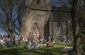 A flea market at the church of Hornhuizen. Royalty Free Stock Photo