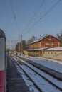 Horni Cerekev station in cold winter day