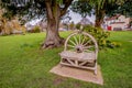 Wooden memorial bench in the village of Horning, Norfolk