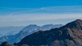 Hornischegg - Scenic view from mountain peak Hornischegg (Monte Arnese) in Carnic Alps, South Tyrol Royalty Free Stock Photo