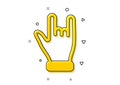 Horns hand icon. Two fingers palm sign. Vector