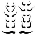 horns silhouettes Royalty Free Stock Photo