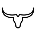 Horns wildebeest icon, outline style