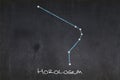 Horologium constellation drawn on a blackboard Royalty Free Stock Photo