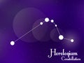 Horologium constellation. Starry night sky. Cluster of stars, galaxy. Deep space. Vector illustration