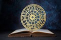 Horoscope astrology background. Zodiac constellation signs. Future telling.