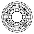 Horoscope astrology zodiac star signs icon set Royalty Free Stock Photo