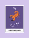 Horoscope card with Scorpio vector concept Royalty Free Stock Photo