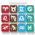 Horoscope icons .Zodiac signs.Symbol of elements Royalty Free Stock Photo