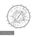 Horoscope natal chart, astrological celestial map, cosmogram, vitasphere, radix. white black color. Hand drawn calligraphy. Vector Royalty Free Stock Photo