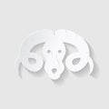 Horoscope paper cut style. Concept of the head of a ram for Aries. Vector illustration Royalty Free Stock Photo