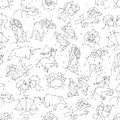 Horoscope seamless pattern, all Zodiac signs in constellation style with line and stars on white background. Endless Royalty Free Stock Photo