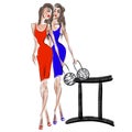 Horoscope sign with fashionable beautiful girl Gemini