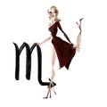 Horoscope sign with fashionable beautiful girls scorpio