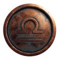 Horoscope sign Libra in copper circle