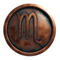 Horoscope sign Scorpio in copper circle