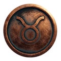 Horoscope sign Taurus in copper circle