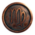 Horoscope sign Virgo in copper circle