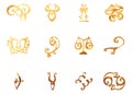 Horoscope texture of gold Royalty Free Stock Photo