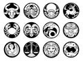 Horoscope Zodiac Astrology Star Signs Symbols Set
