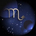 Horoscope zodiac Scorpio constellation simple icon Royalty Free Stock Photo