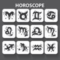 Horoscope zodiac signs icons with long shadow Royalty Free Stock Photo