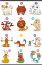 Horoscope zodiac signs set with comic dog characters Royalty Free Stock Photo