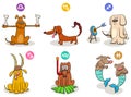 Horoscope zodiac signs set with funny dogs Royalty Free Stock Photo