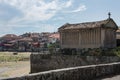 Horreos, traditional galician granary in Combarro. Galicia, Spain