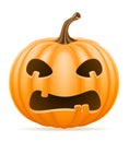 Horrible pumpkin halloween stock vector illustration