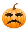 Horrible pumpkin halloween stock vector illustration Royalty Free Stock Photo