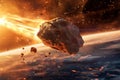 Horrific Asteroid earth collision. Generate Ai