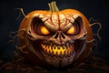 Horrific Scary pumpkin. Generate Ai