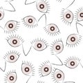 Horrific seamless pattern of female eyes, scary abstract background, the ability to change the background color