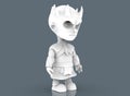 Horror cartoon character white walkers ona white background 3D-Rendering