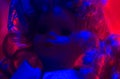 Horror doll blue & red light.
