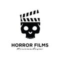 Horror Films Studio Movie Cinema Film Production logo design vector icon illustration