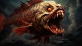 Fish From Hell: A Grotesque And Realistic Artwork In The Style Of James Paick