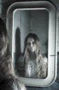 Horror girl in the mirror