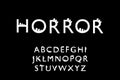 Horror hand drawn type font in cartoon comic style